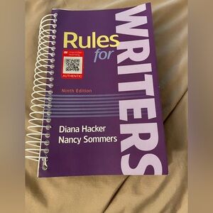Purple 'Rules for Writers' Spiral Book